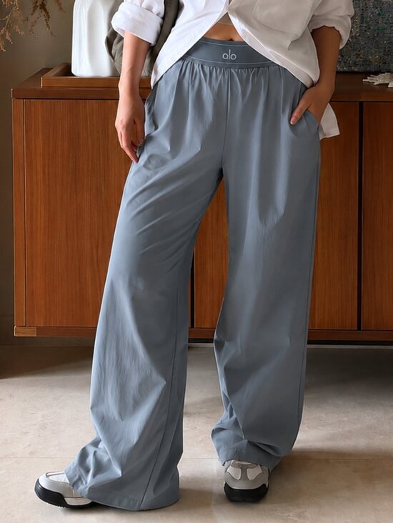 ALO Yoga Pants - 👉 NWT Alo Yoga Suit Up Pants Steel Grey Wide Leg Trousers 30" Inseam😝